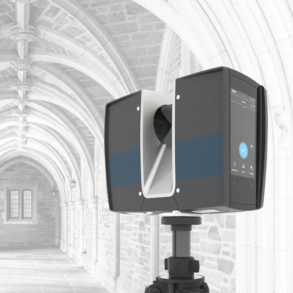 Rilievo architettonico di un edificio con laser scanner e drone